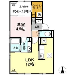 ロゼ　トレフルB棟の物件間取画像